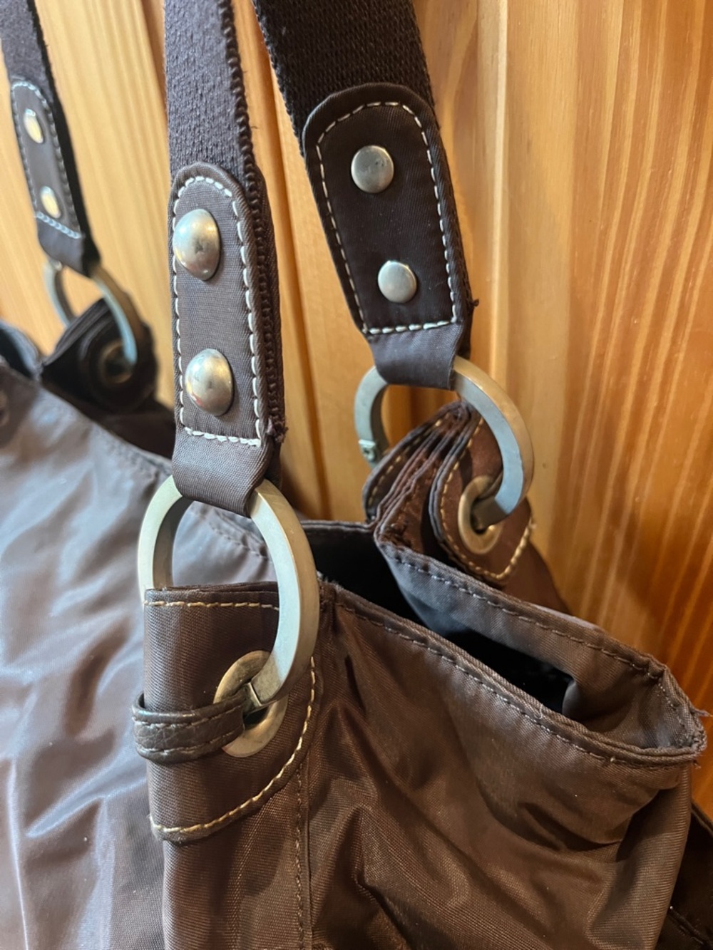 Kenneth Cole Reaction Brown Nylon Tote with Multiple Compartments